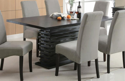 Stanton - Mesa de comedor rectangular con pedestal - Negro