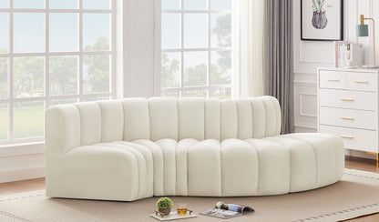 Arc - Velvet 4 Piece L-Shaped Modular Sofa