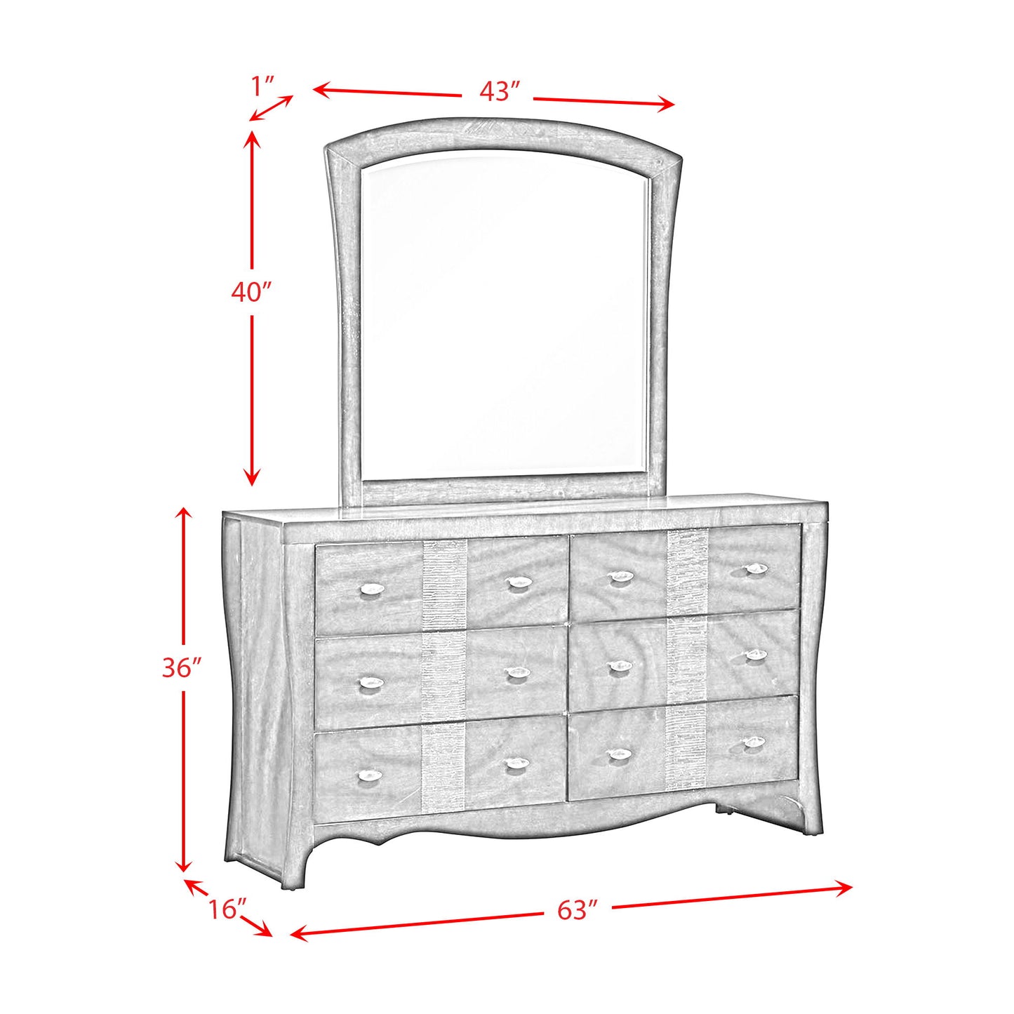 Jenny - Dresser & Mirror Set - Espresso