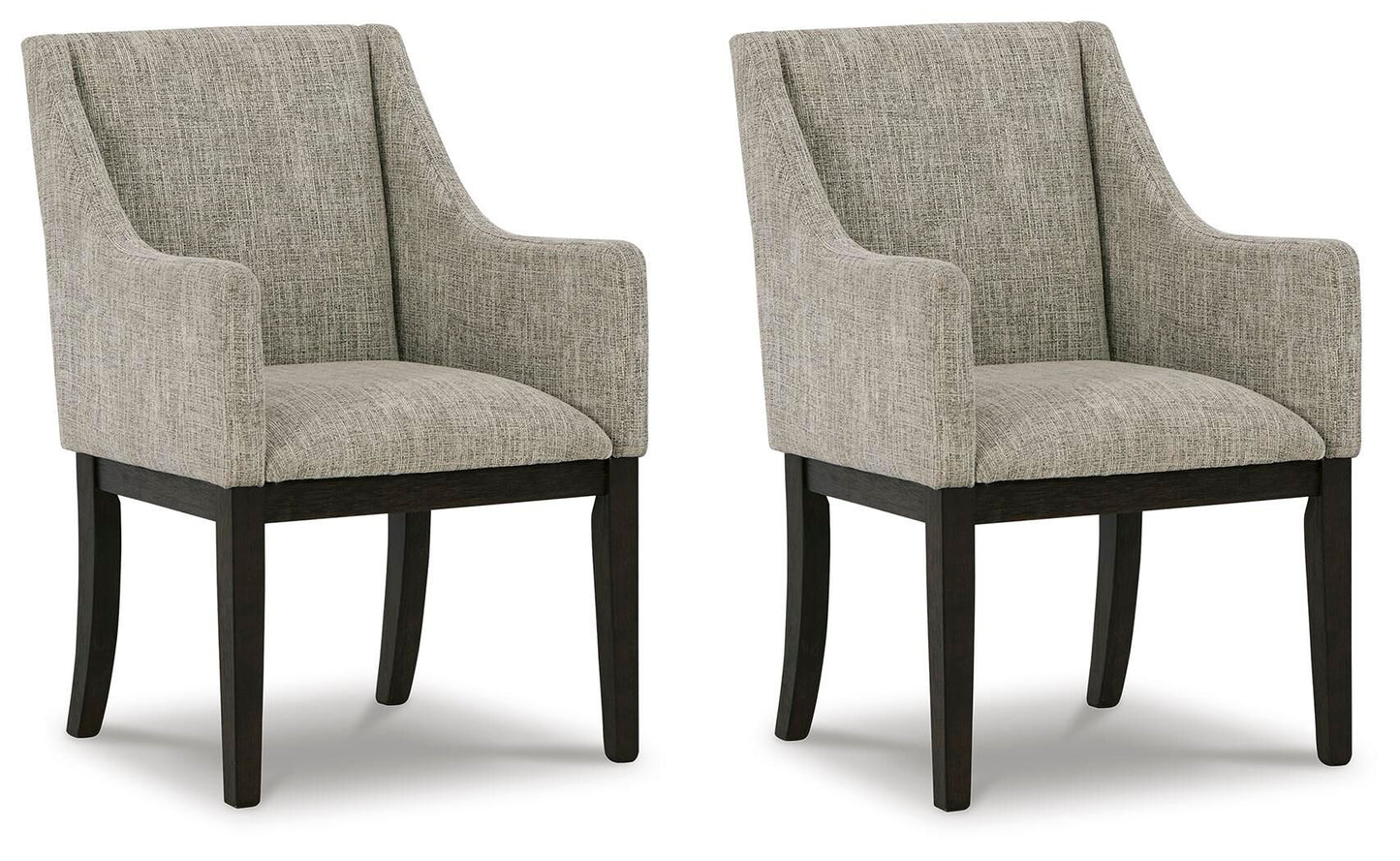 Burkhaus - Beige / Marrón oscuro - Sillón de comedor Uph (juego de 2)