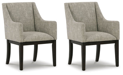 Burkhaus - Beige / Marrón oscuro - Sillón de comedor Uph (juego de 2)