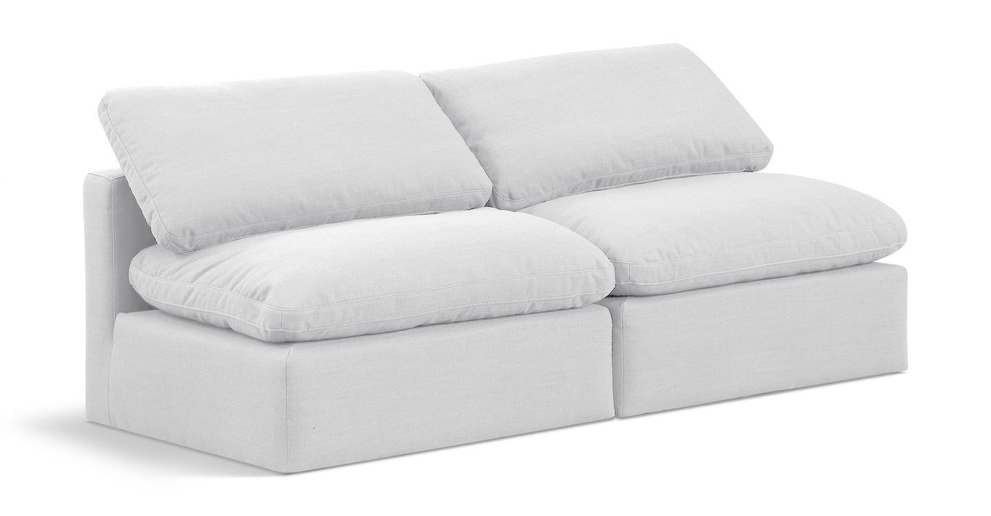 Indulge - Linen 2 Piece Modular Armless Sofa - White