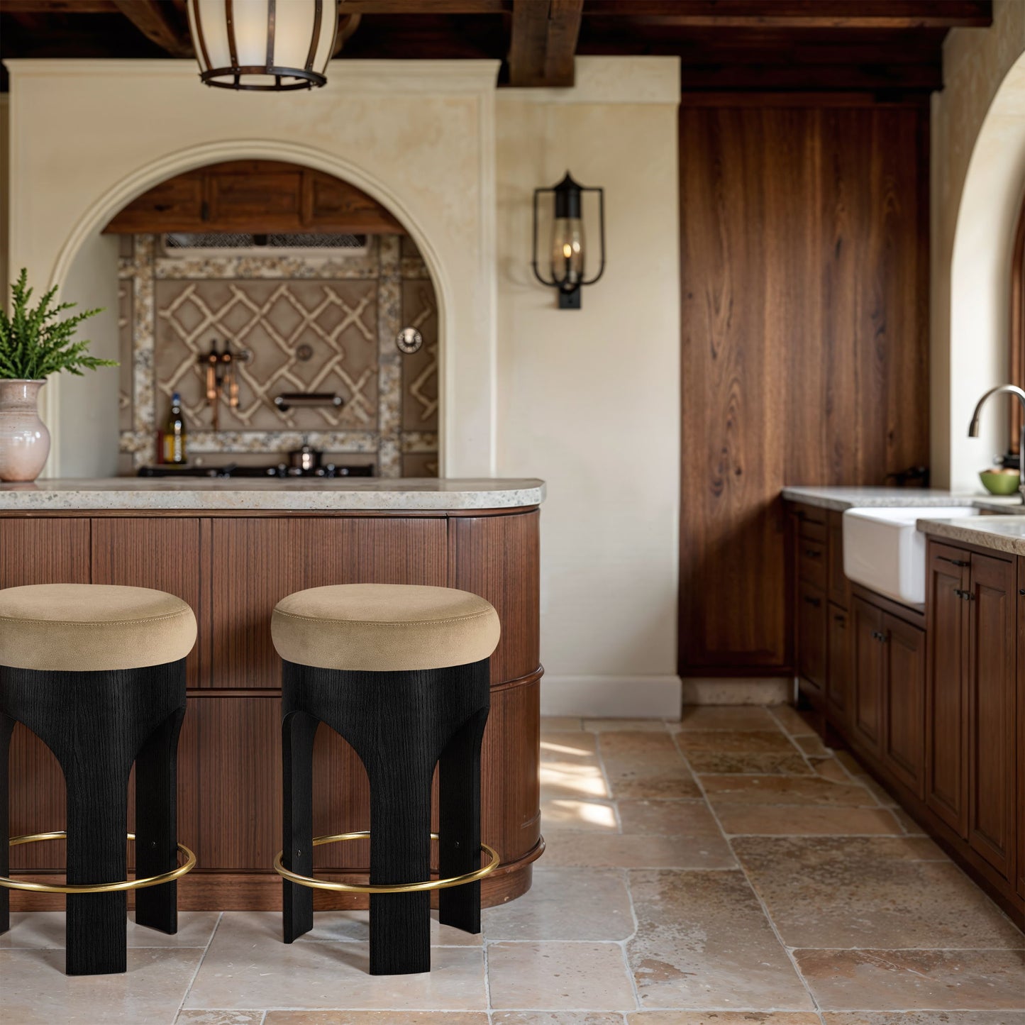 Bocceli - Counter Stool - Black Base