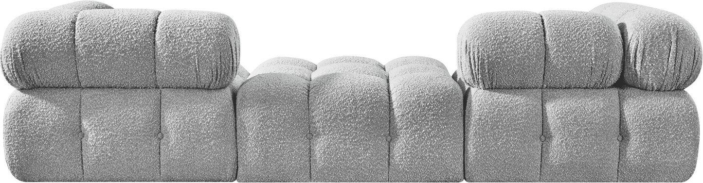 Ames - 3 Piece Boucle Modular Sofa With 1 Backless Seat