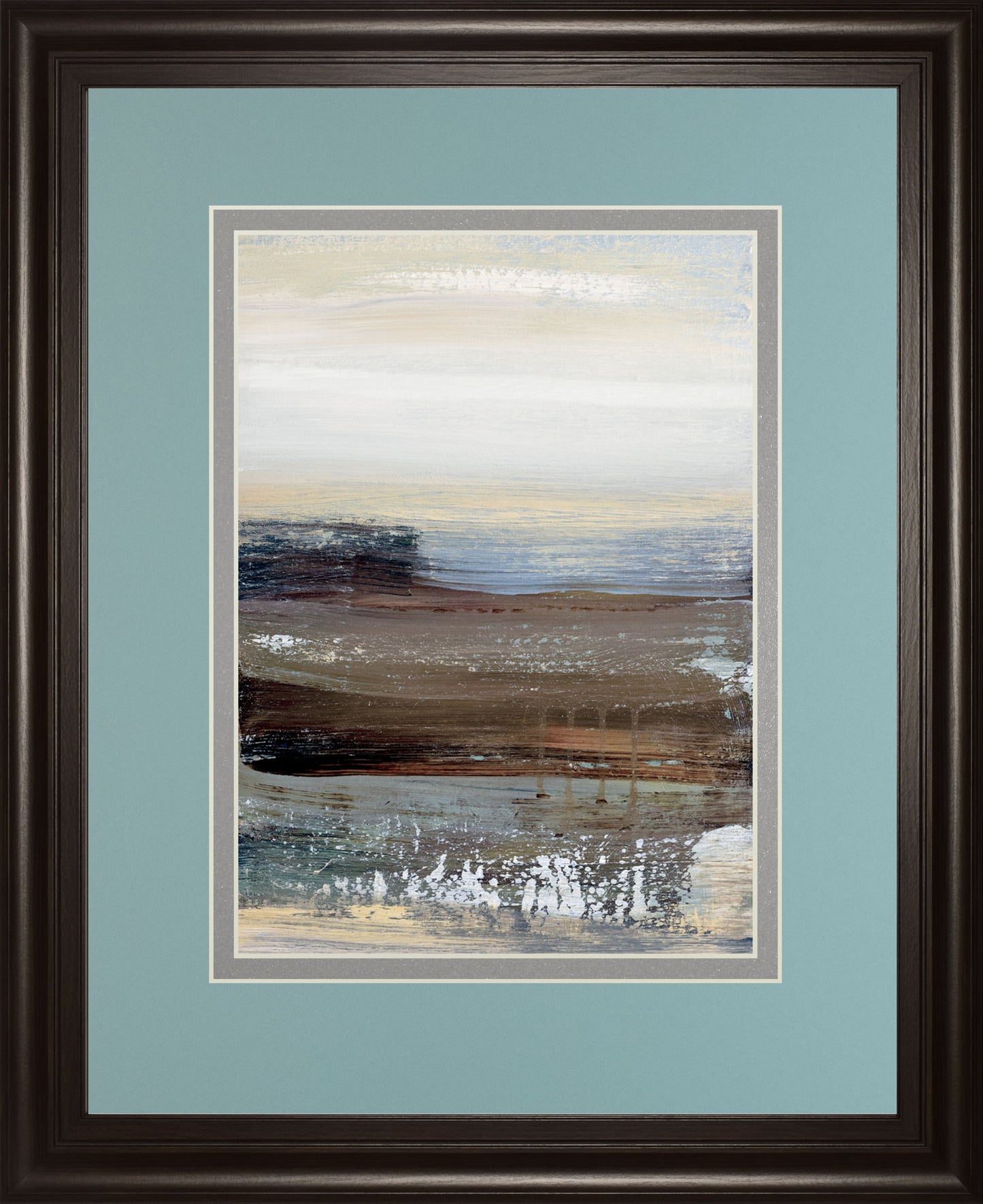 Hint Of By Aerial Snow - Framed Print Wall Art - Light Blue
