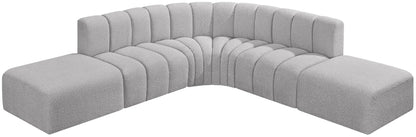 Arc - Boucle Fabric 6 Piece Corner Modular Sofa