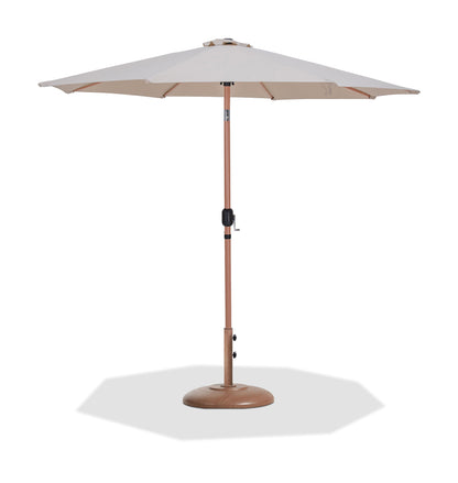 Fiji - Aluminum Patio Umbrella With Round Teak Base