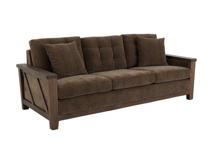 Walnut - Upholstered Sofa - Deep Forest Brown