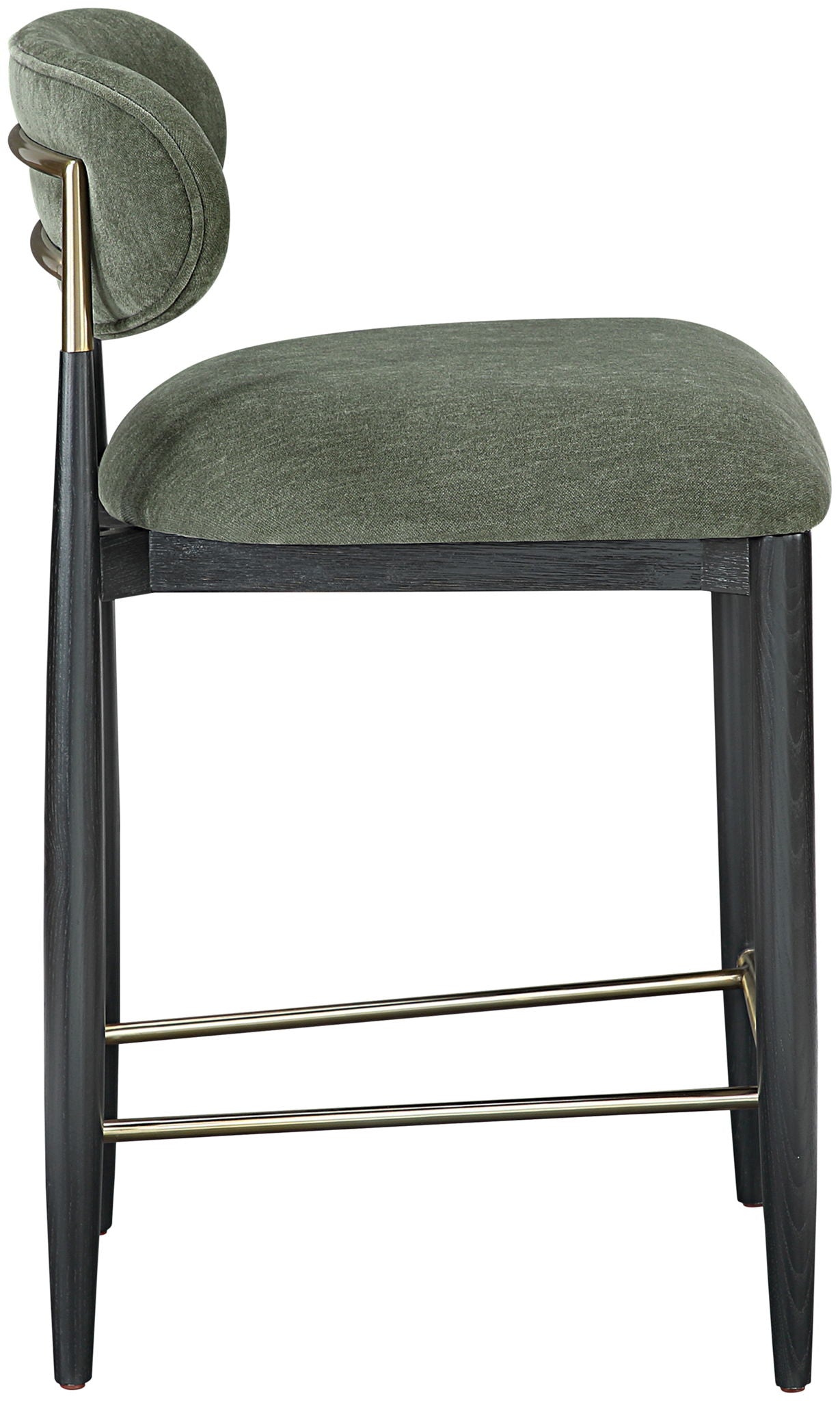 Riccio - Fabric Stool - Black Frame