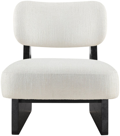 Vetra - Linen Textured Fabric Upholstered Accent Chair With Black Base
