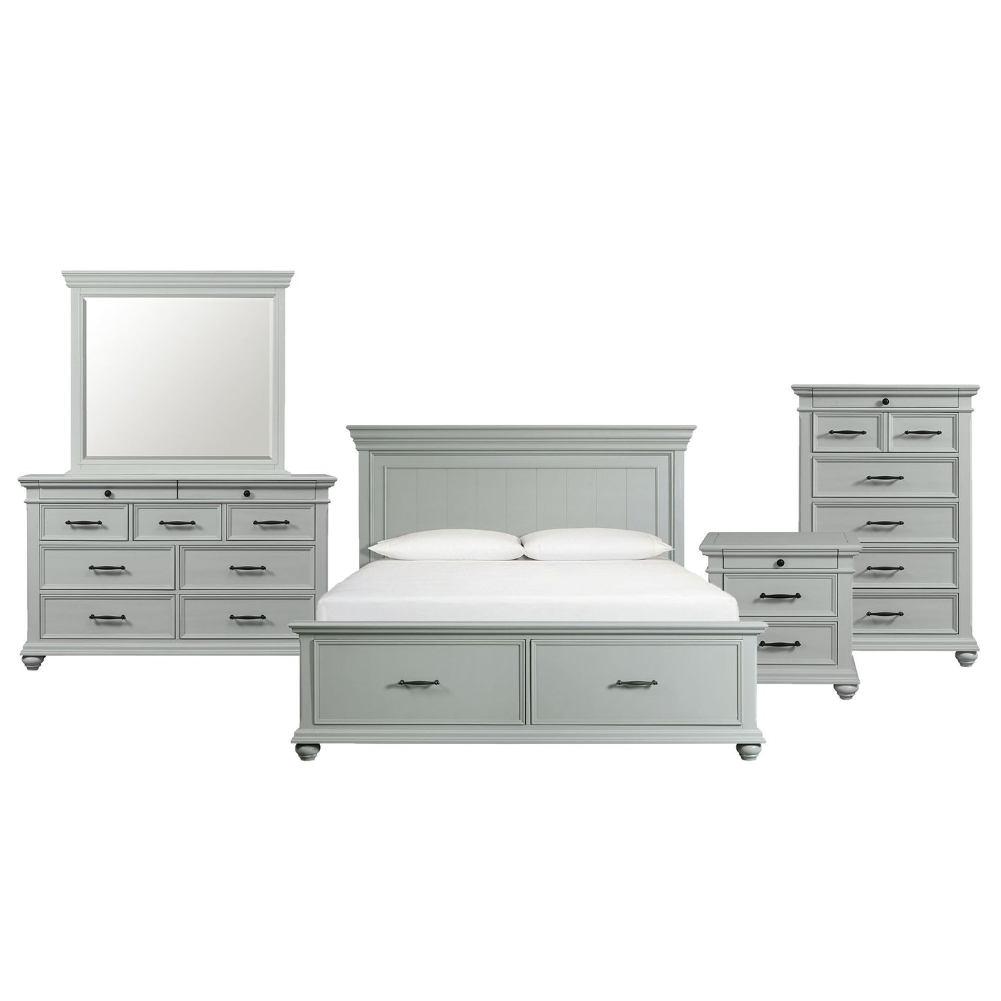 Slater - Juego de dormitorio con plataforma y almacenamiento