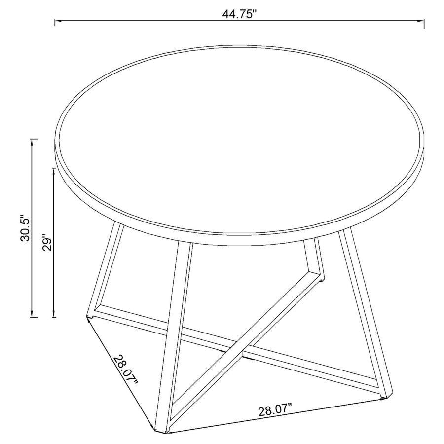 Jillian - Mesa de comedor redonda - Espejo