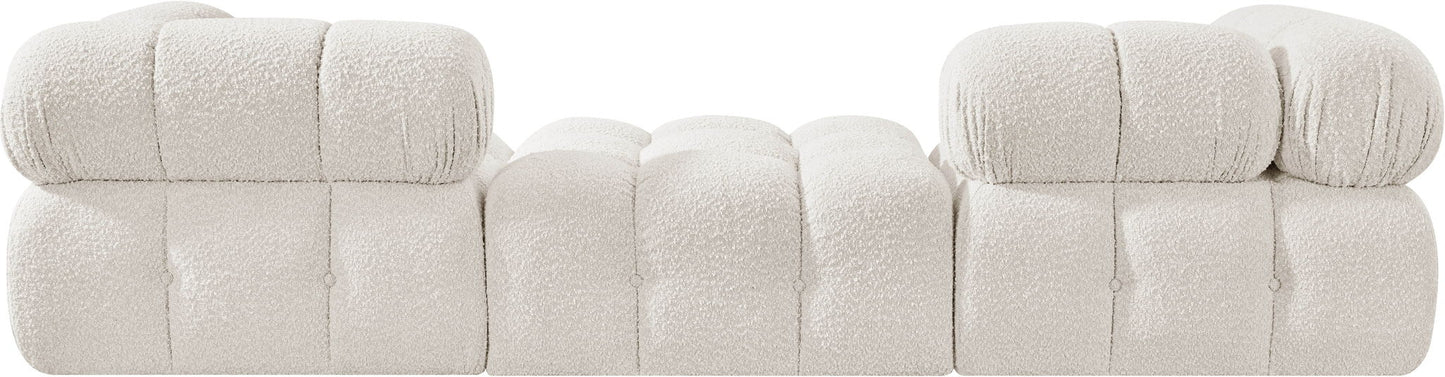 Ames - 3 Piece Boucle Modular Sofa With 1 Backless Seat