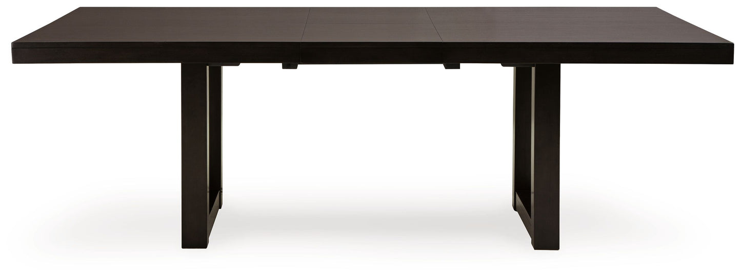 Neymorton - Marrón grisáceo oscuro - Mesa extensible rectangular de mariposa para comedor