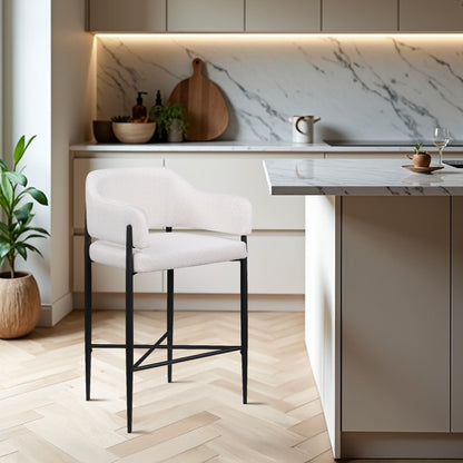 Dame - Fabric Upholstered Counter Stool (Set of 2)