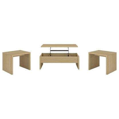 Canoga - Lift Top Cocktail Coffee Table Set - Light Oak