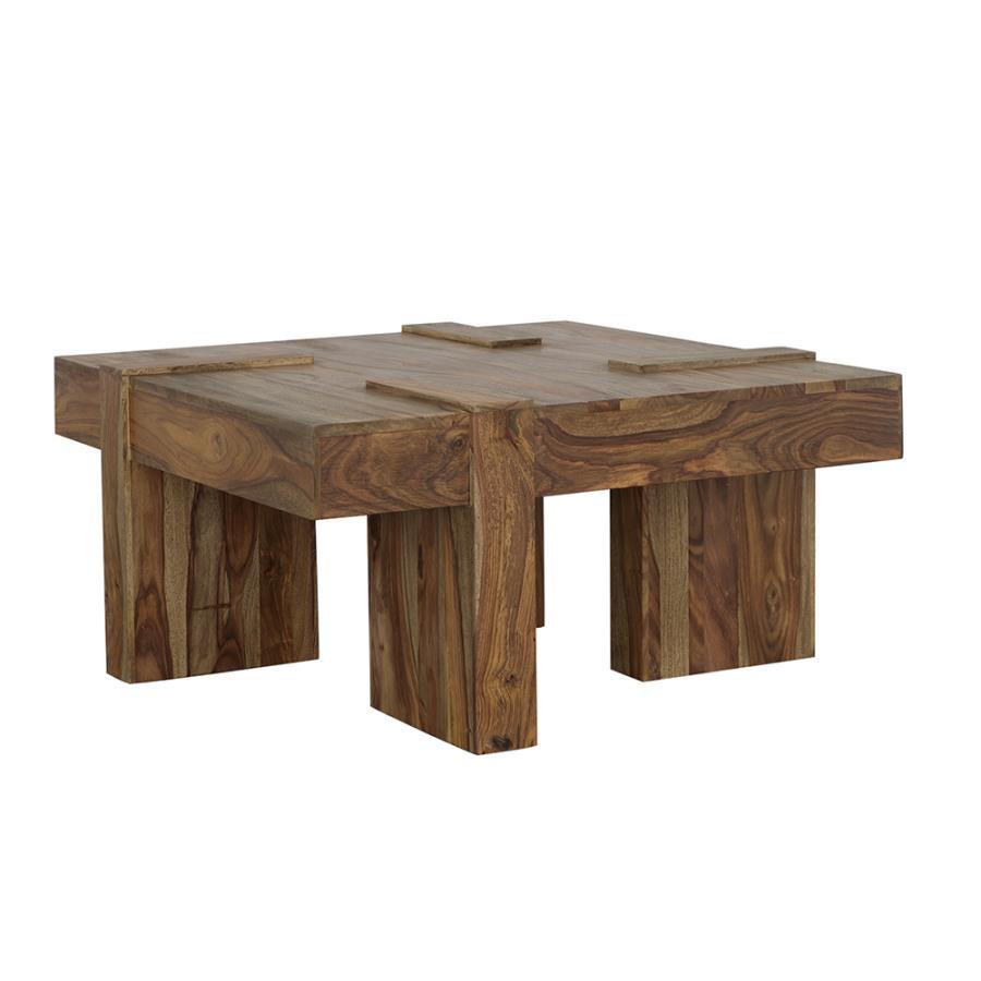 Samira - Square Solid Wood Coffee Table - Natural Sheesham