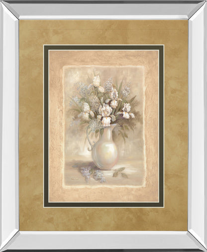 Bounty I By Vivian Flasch - Mirror Framed Print Wall Art - Light Brown