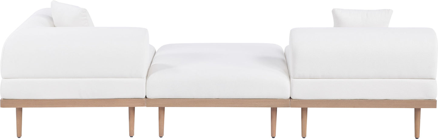 Laguna - 3 Piece Upholstered Outdoor Patio Modular Sofa With Backless Seat And 1 Arm