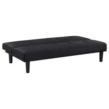 Stanford - Sofá cama convertible capitoné tapizado multiusos - Negro