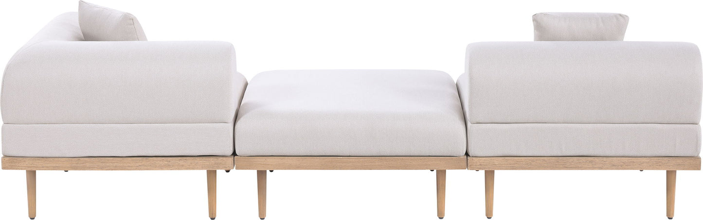 Laguna - 3 Piece Upholstered Outdoor Patio Modular Sofa With Backless Seat And 1 Arm