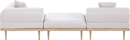 Laguna - 3 Piece Upholstered Outdoor Patio Modular Sofa With Backless Seat And 1 Arm