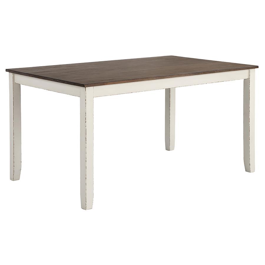 Fortress - Juego de comedor de 7 piezas - Castaño y blanco vintage