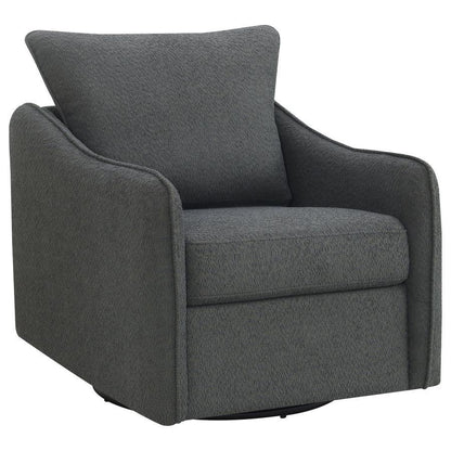 Madia - Silla planeadora giratoria tapizada Boucle - Gris carbón