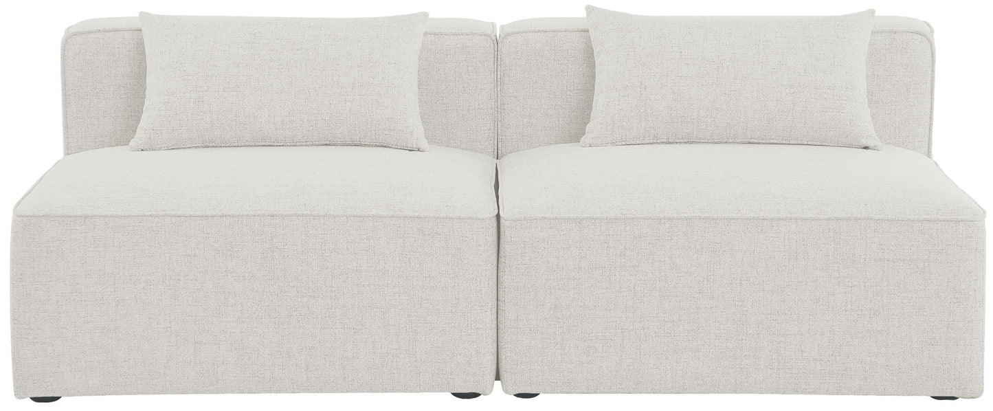 Cube - Linen Modular 2 Seat Armless Sofa