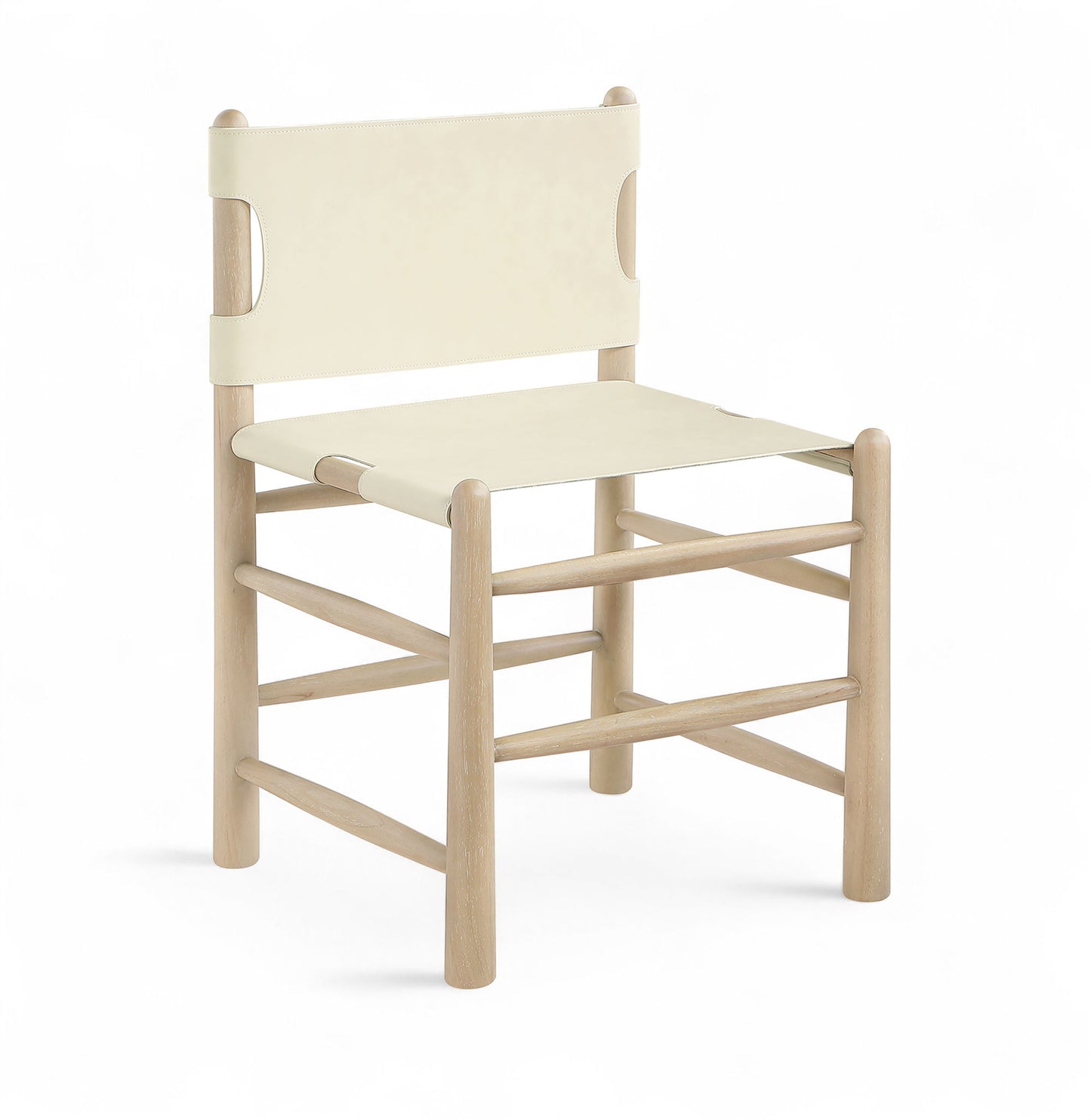 Santos - Vegan Leather Upholstered Dining Chair With Stained Natural Base (Set of 2)