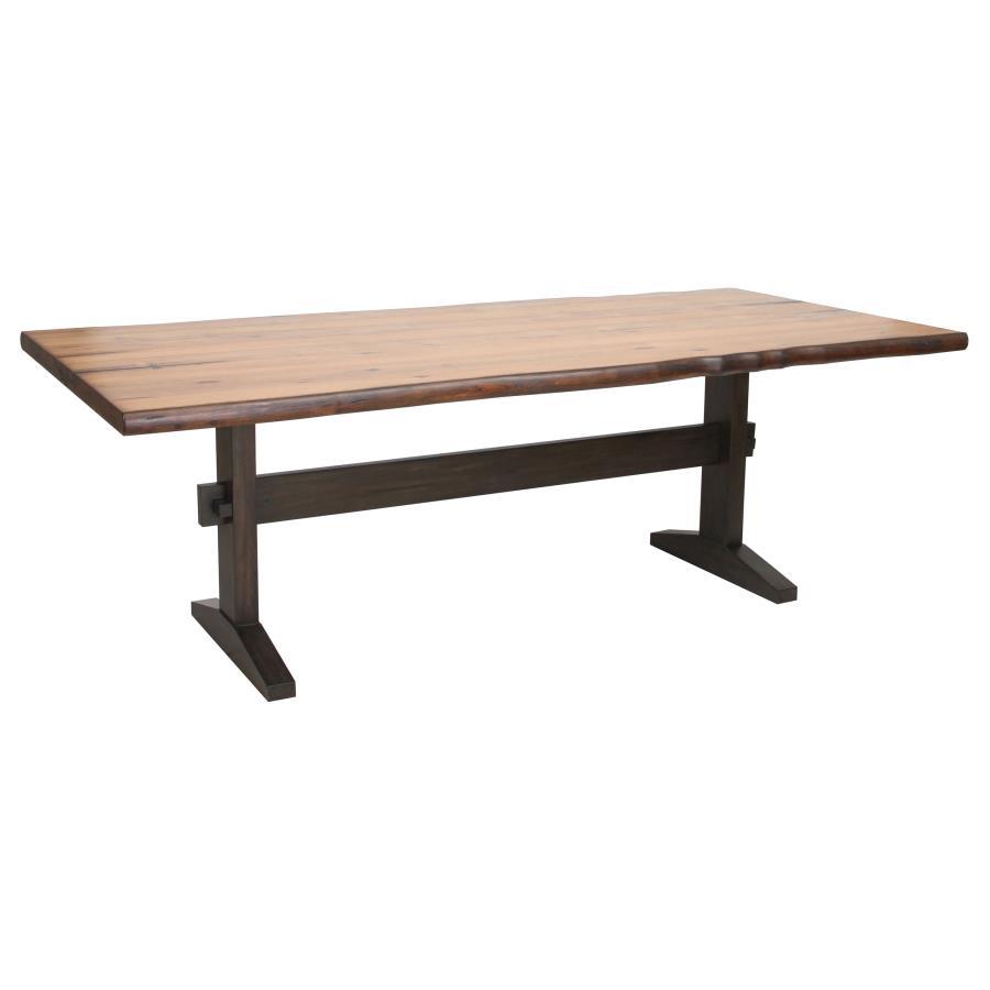 Bexley - 5 Piece Rectangular Live Edge Dining Table Set - Honey