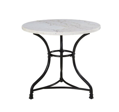 Claire - White Marble Top Round - White