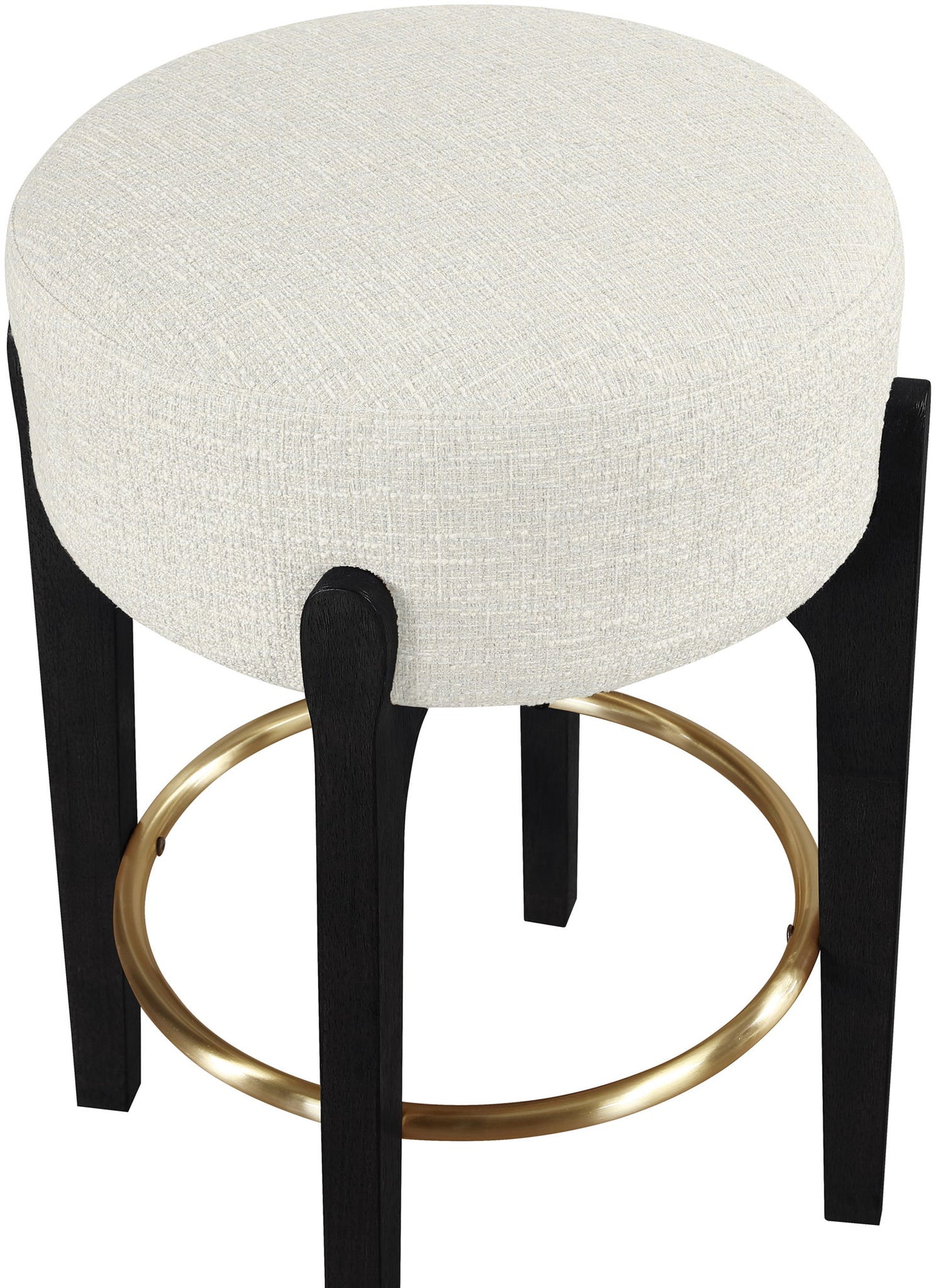 Torino - Backless Counter Stool With Brushed Black Base (Set of 2)