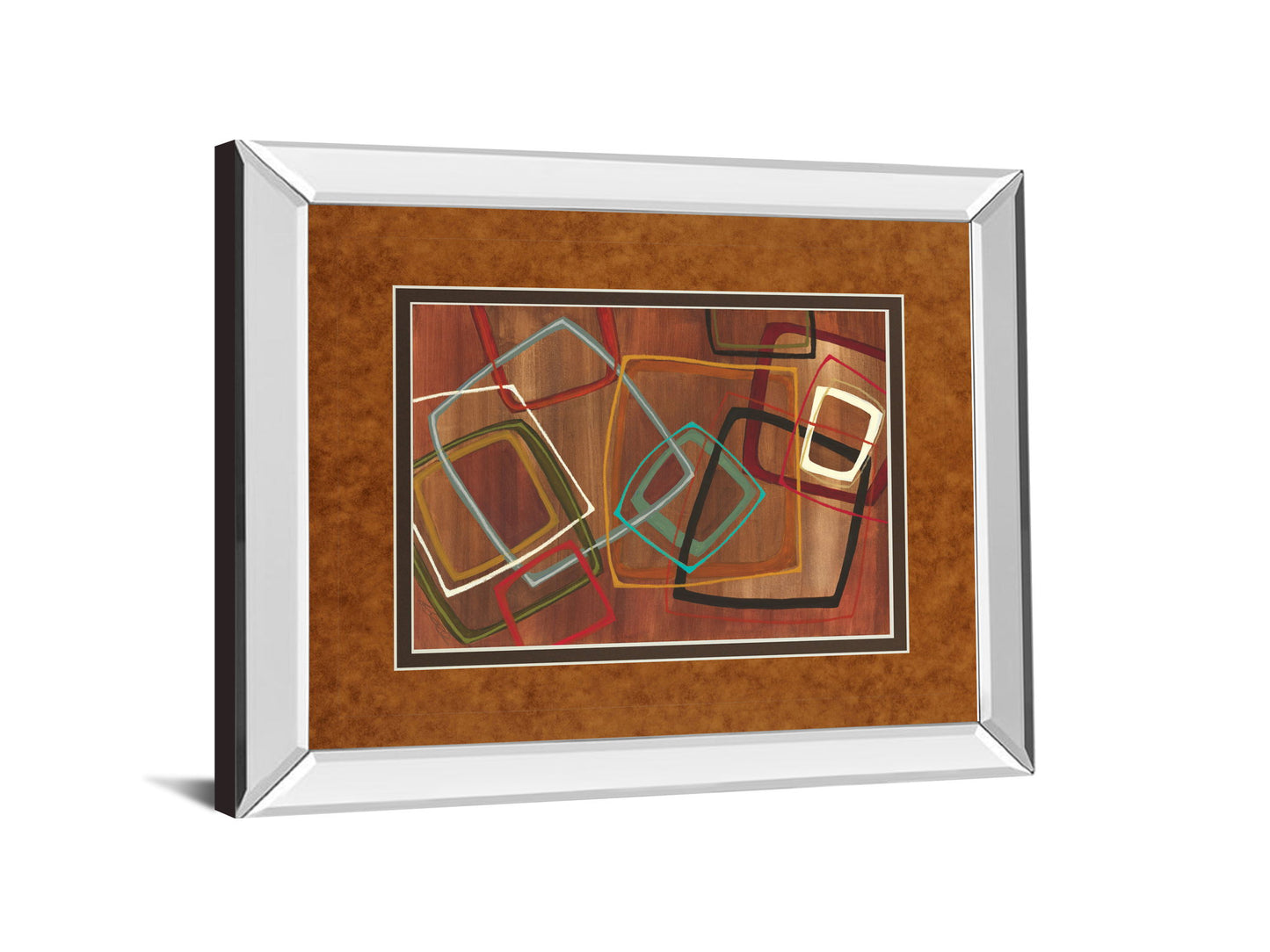 Twenty Tuesday Il By Jeni Lee - Mirror Framed Print Wall Art - Light Brown