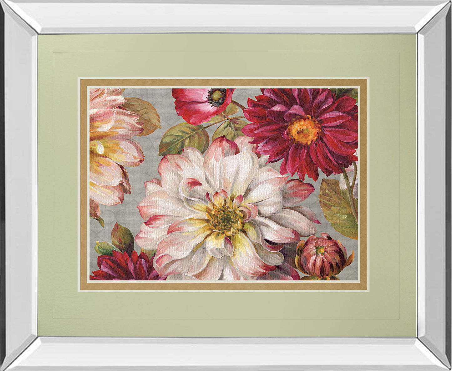 Classically By Lisa Audit - Mirror Framed Print Wall Art - Green