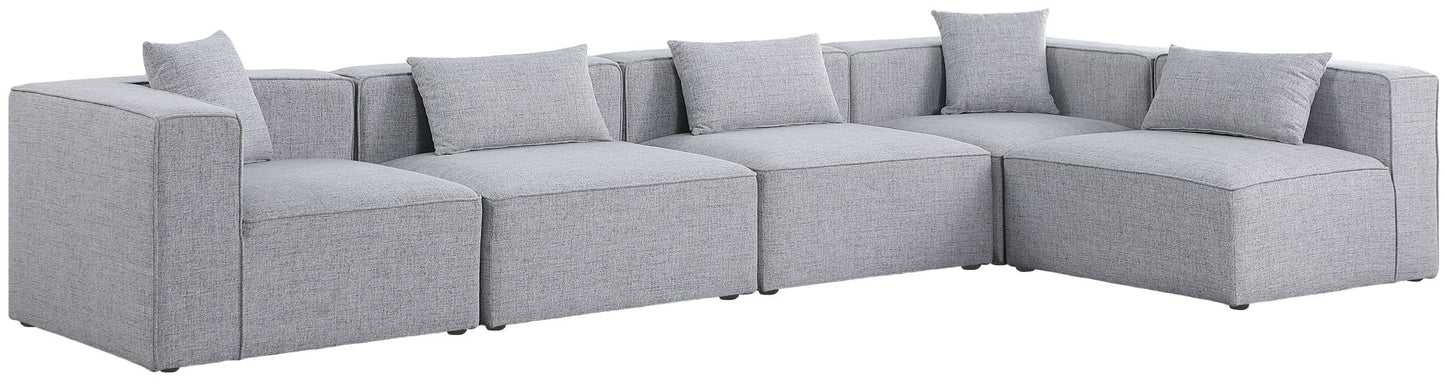 Cube - Linen 5 Piece Modular Sectional