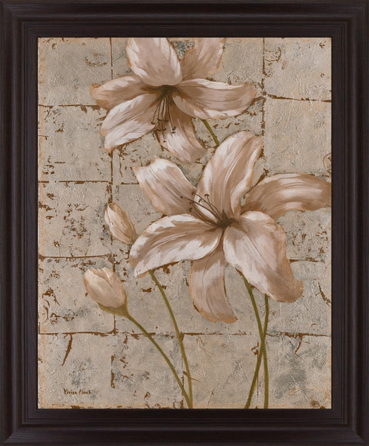 Blush Petals - 28" x 34" Framed Wall Art - Beige