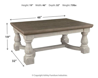 Havalance - Gris / Blanco - Mesa de centro rectangular