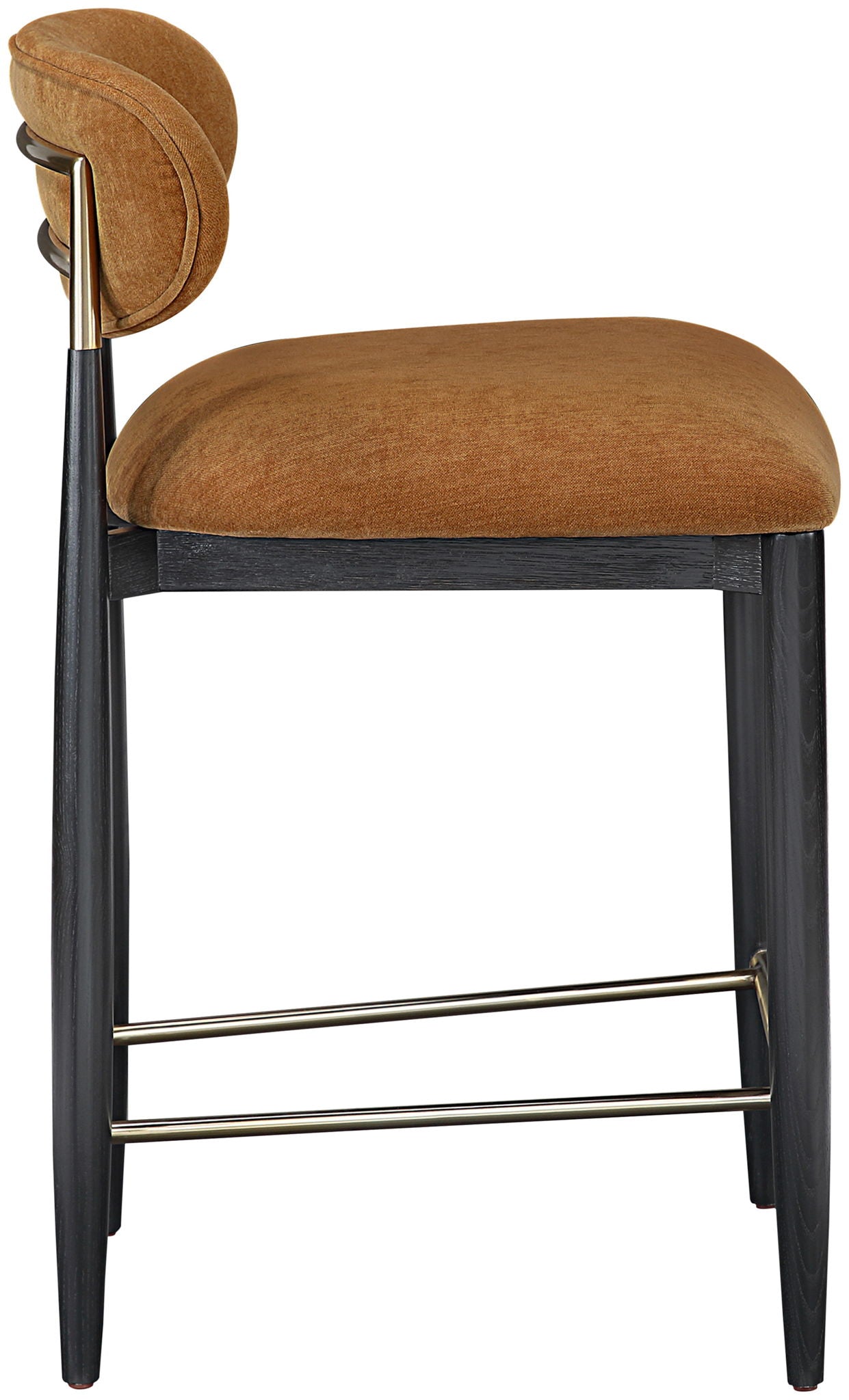 Riccio - Fabric Stool - Black Frame