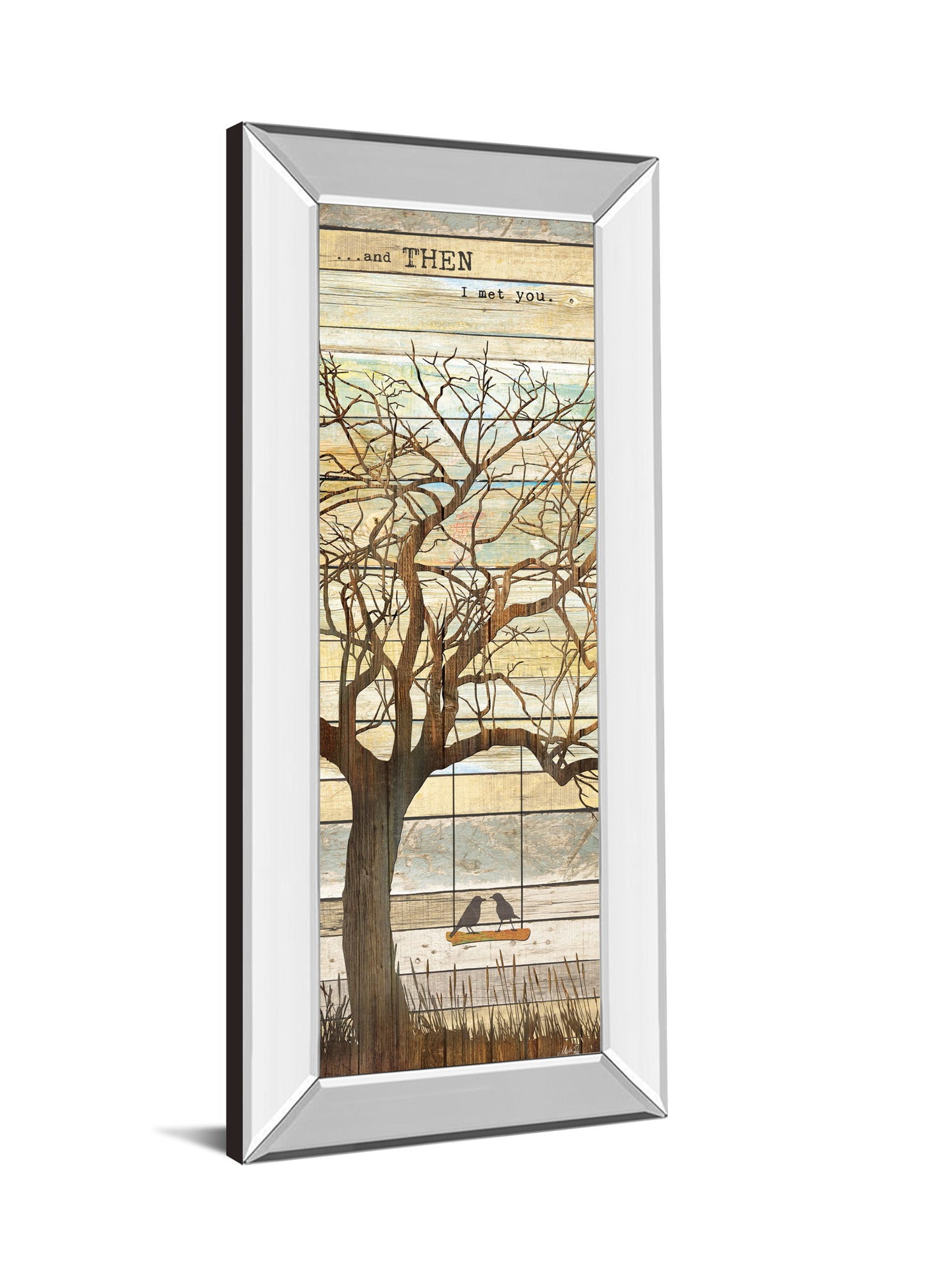 And Then I Met You By Marla Rae - Mirror Framed Print Wall Art - Beige