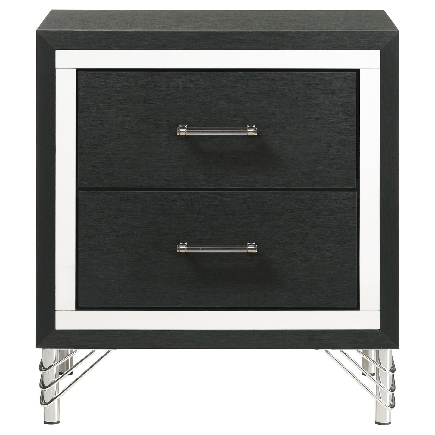 Lucia - 2-Drawer Nightstand Bedside Table - Black