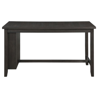 Elliston - Mesa de comedor rectangular con altura de mostrador y estantes de almacenamiento - Gris oscuro