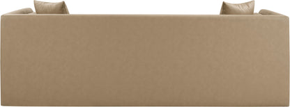 Everett - Vegan Leather 88.5" Upholstered Sofa - Tan