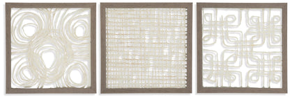 Odella - Crema / Taupe - Juego de decoración de pared (juego de 3)
