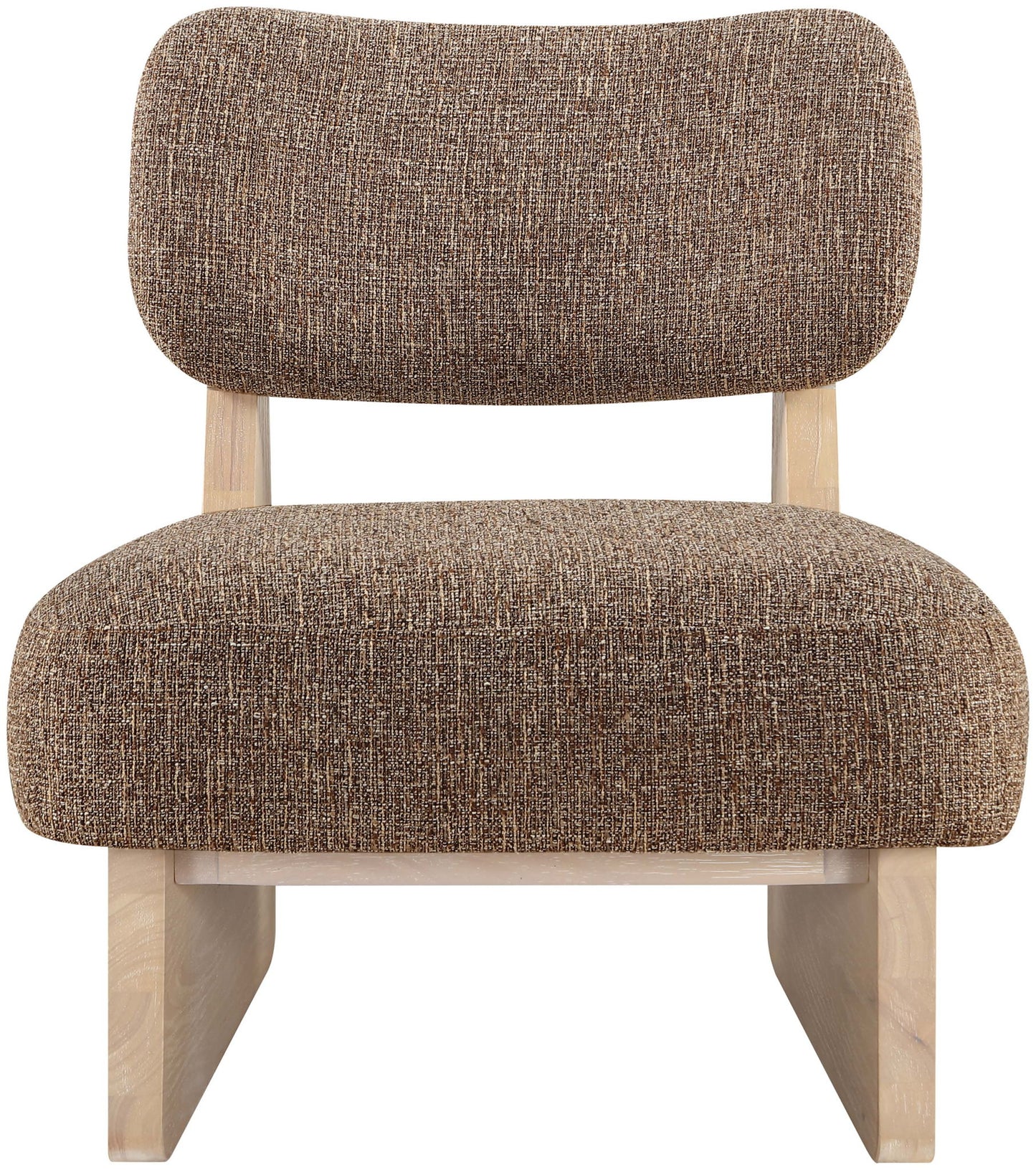Vetra - Linen Textured Fabric Upholstered Accent Chair With Natural Base