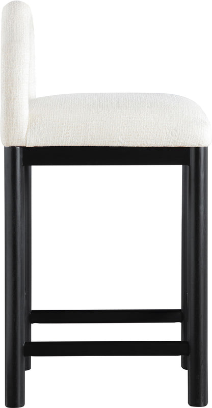 Conrad - Linen Counter Stool With Black Legs