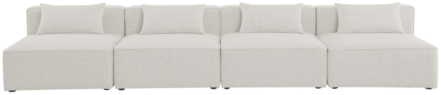 Cube - Linen Modular 4 Seat Armless Sofa