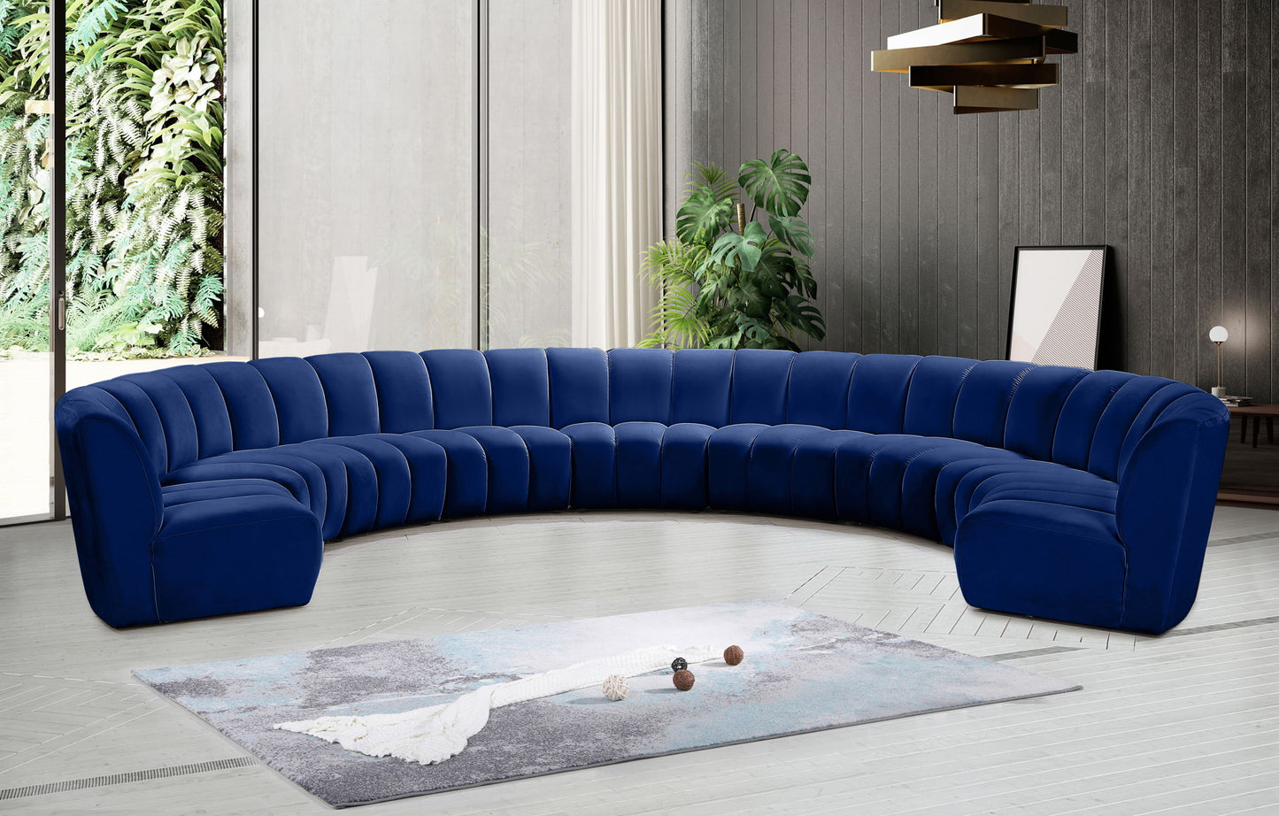 Infinity - 9 Piece Velvet Modular Sectional
