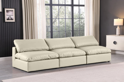 Comfy - Faux Leather Modular Armless Sofa 3 Seats