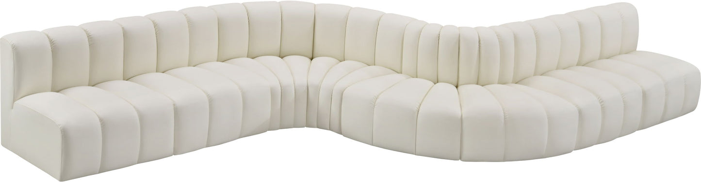 Arc - Faux Leather 8 Piece Curved Modular Sofa